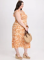 Geometric Smocked Bodice Dress