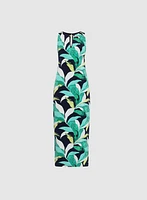 Tropical Print Midi Dress