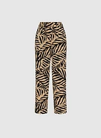 Pantalon Olivia large à motif palmier