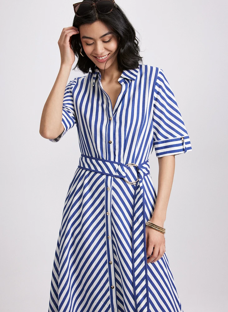 Robe midi à rayures