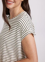Striped Cap Sleeve T-Shirt