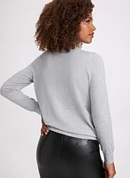 Rhinestone Mock Neck Sweater