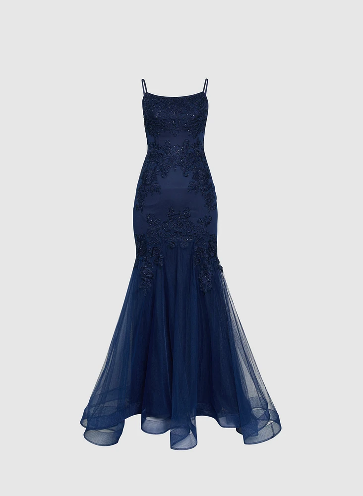 Sequin Embroidered Mermaid Dress