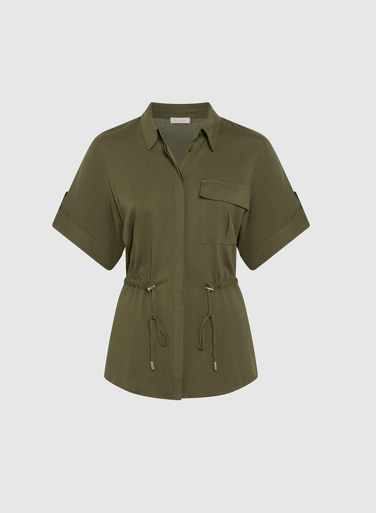 Drawstring Waist Blouse