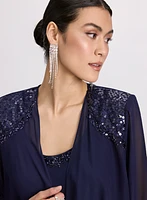 Ensemble robe et veste en chiffon