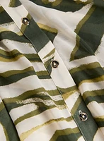 Animal Print Button-Up Tunic
