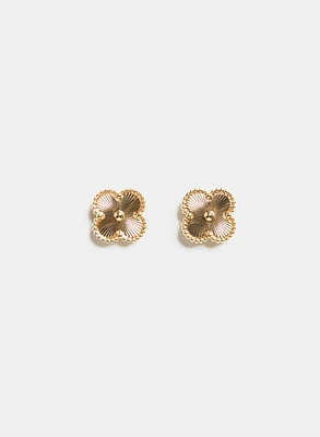 Textured Clover Earrings