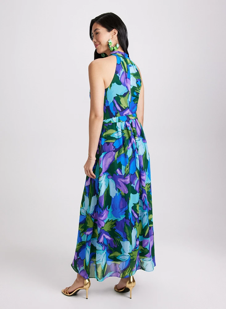 Tropical Halter Neck Dress