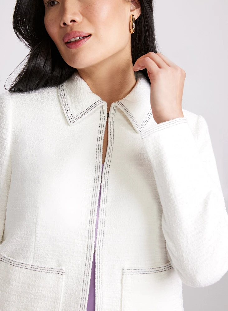 Veste en tweed à bordure contrastante