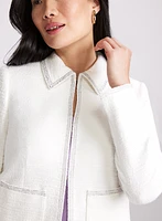 Veste en tweed à bordure contrastante