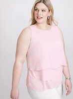 Tiered Rhinestone Trim Blouse