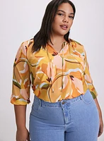 Floral Split Neck Blouse