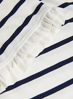 Striped Ruffle Trim T-Shirt