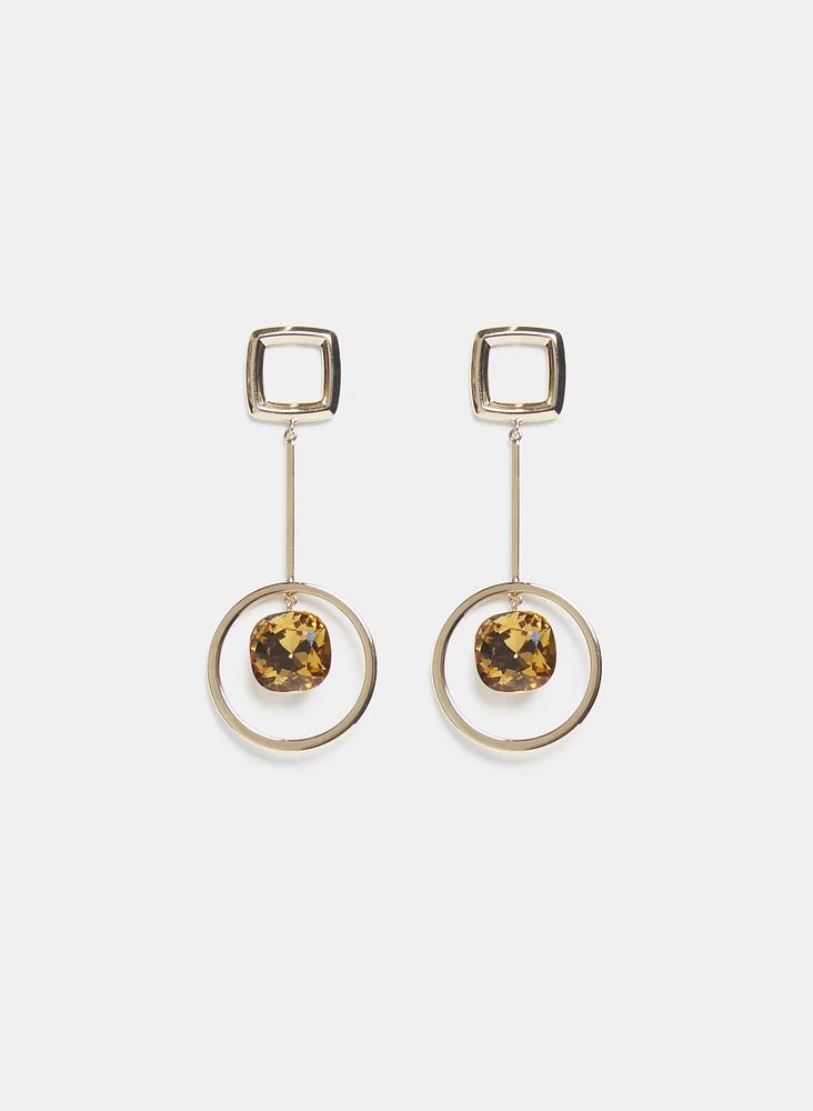 Faceted Stone Drop Earrings
