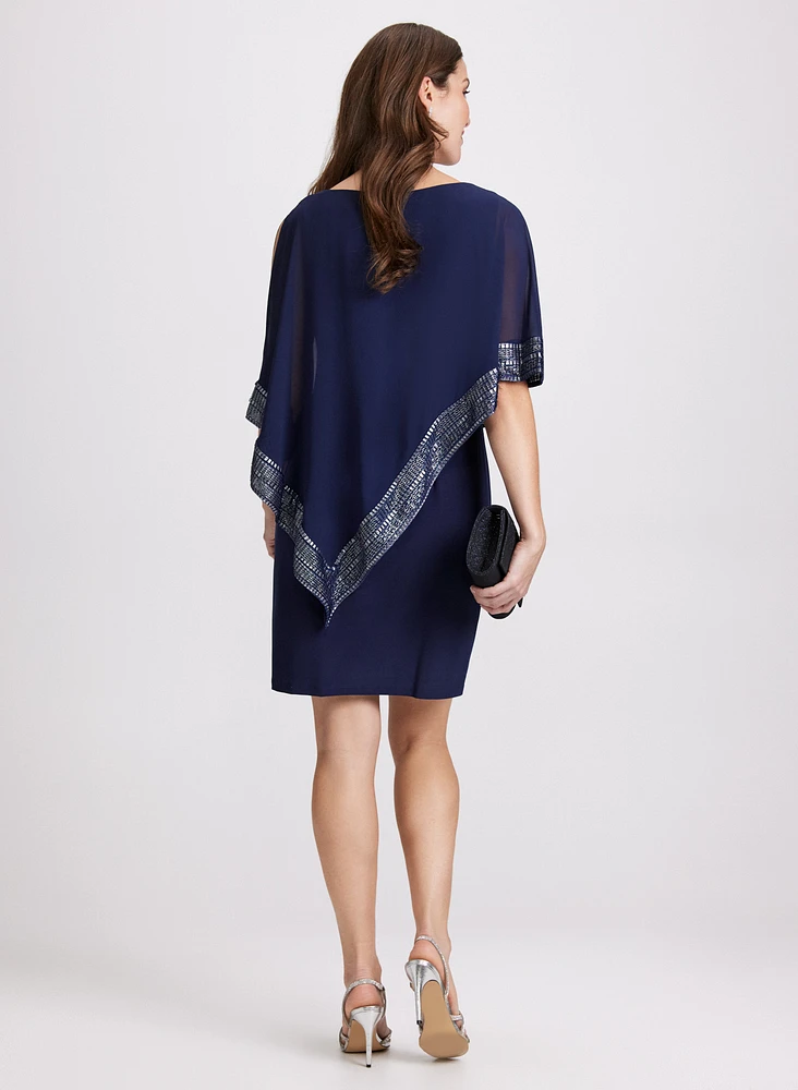 Chiffon Dress & Asymmetric Cape
