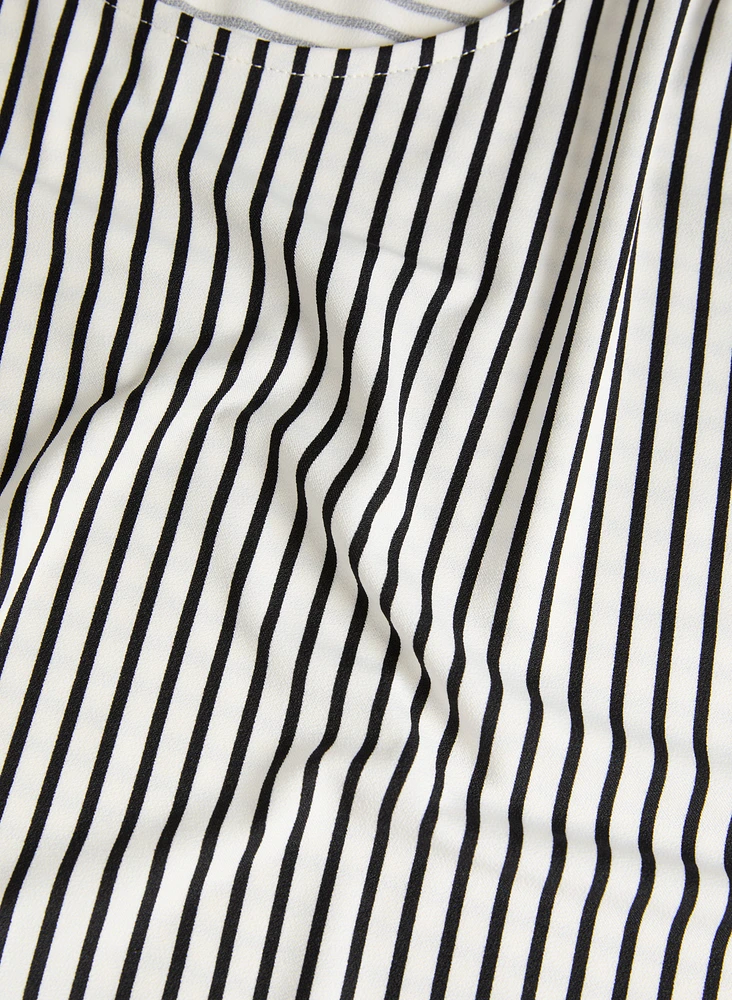 Haut à motif rayé diagonal