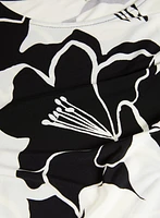 Sheer Sleeve Floral Print Top