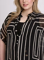 Joseph Ribkoff - Geometric Button-Down Tunic