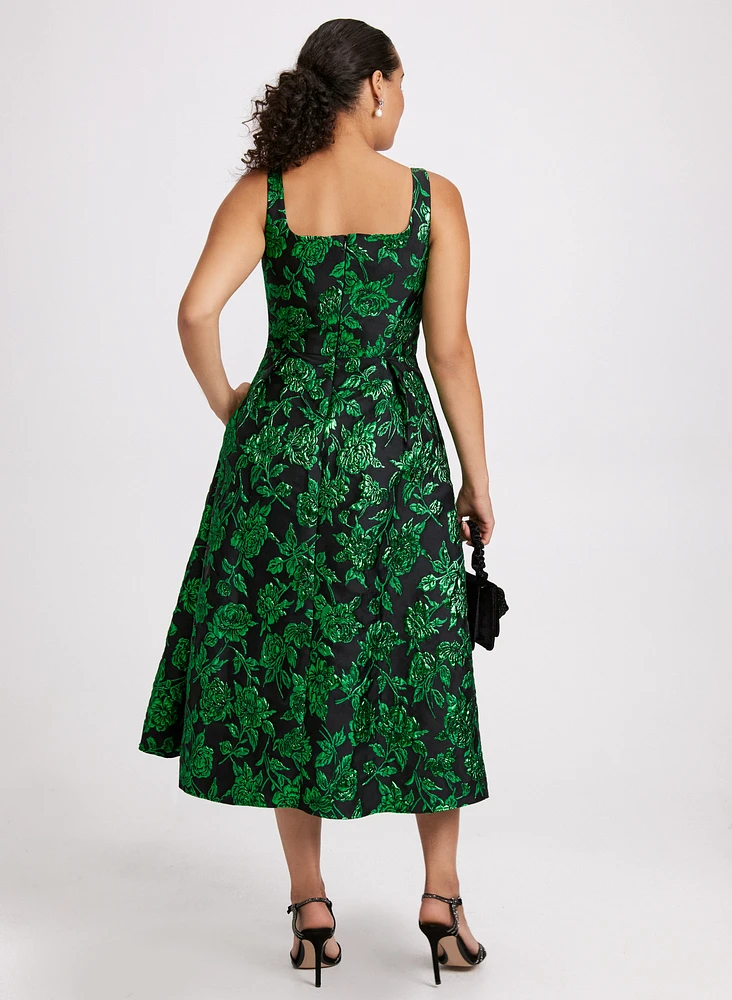 Metallic Jacquard Dress