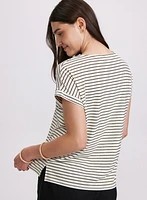 Striped Cap Sleeve T-Shirt
