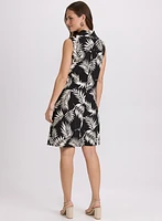 Palm Print Jersey Dress