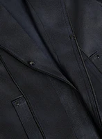 Faux-Suede Notch Collar Jacket