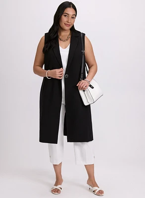 Long Buttoned Vest & Pull-On Capris