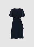 Wrap-Over Chiffon Dress