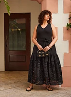 Melanie Lyne - Embroidered Cotton Maxi Dress