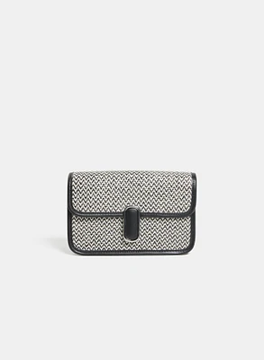 Two-Tone Woven Handbag