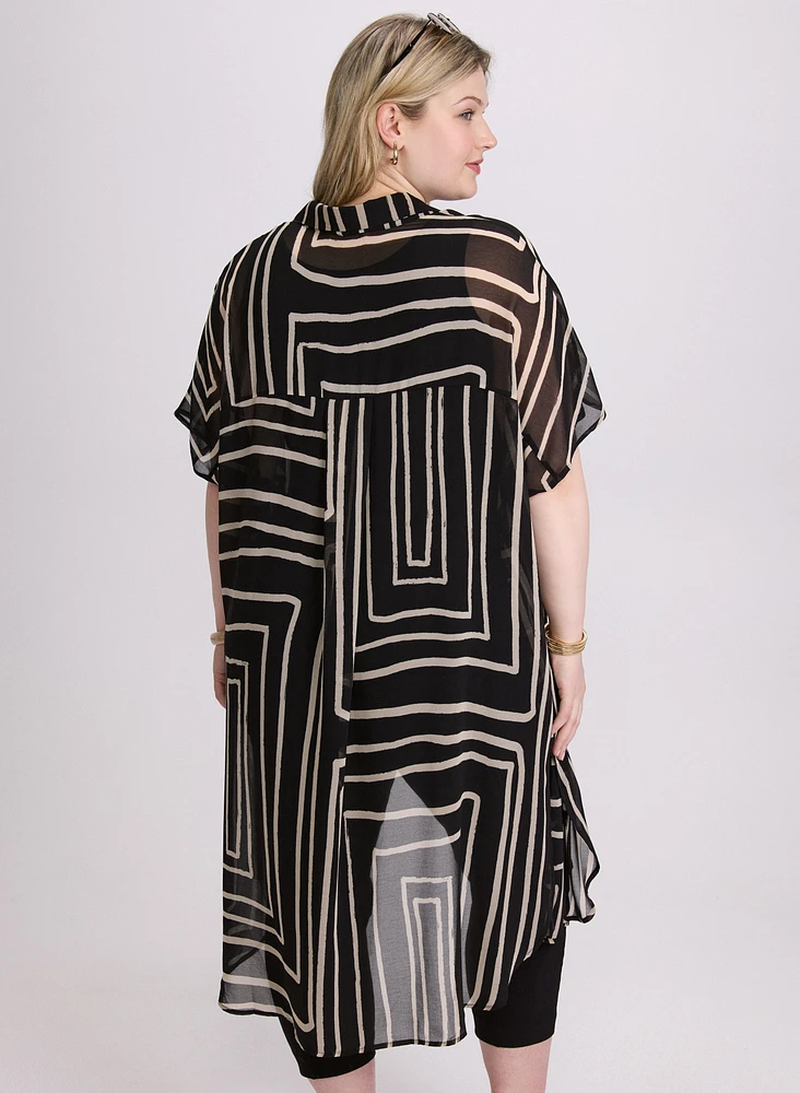 Joseph Ribkoff - Geometric Button-Down Tunic