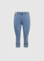 Embellished Denim Capris