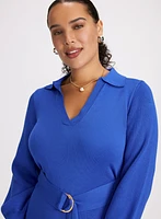 Knit Midi Polo Dress