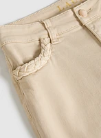 Braided Trim Denim Capris