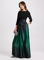 Ombre Satin Evening Dress