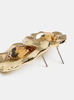 Stone Center Teardrop Stud Earrings