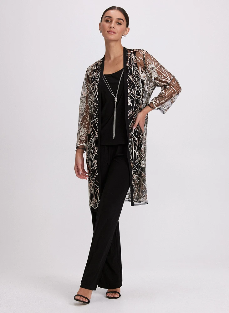 Jacket, Top & Pant Set