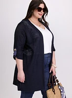 Long Open Knit Cardigan