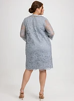 Ensemble à robe fourreau et veste en dentelle