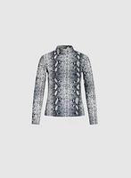 Snake Print Turtleneck Top