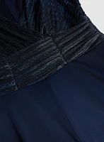 Metallic Pleated Jumpsuit