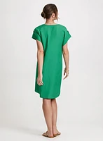 Straight Linen Blend Dress