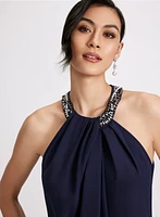 Beaded Halter Neck Dress