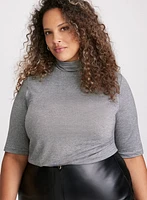 Metallic Mock Neck Top