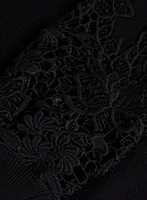 Lace Detail V-Neck Sweater