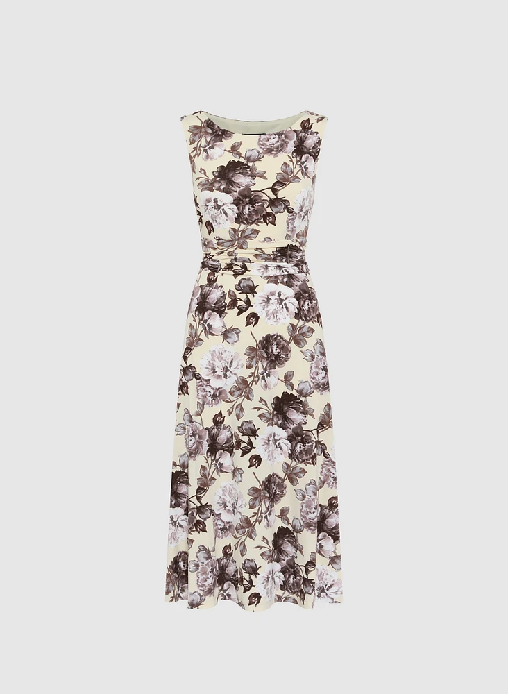 Floral Ruched Waist Dress
