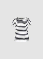 Striped Ruffle Trim T-Shirt