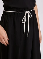 Drawstring Crinkled Maxi Skirt