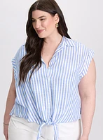 Stripe Button-Down Blouse