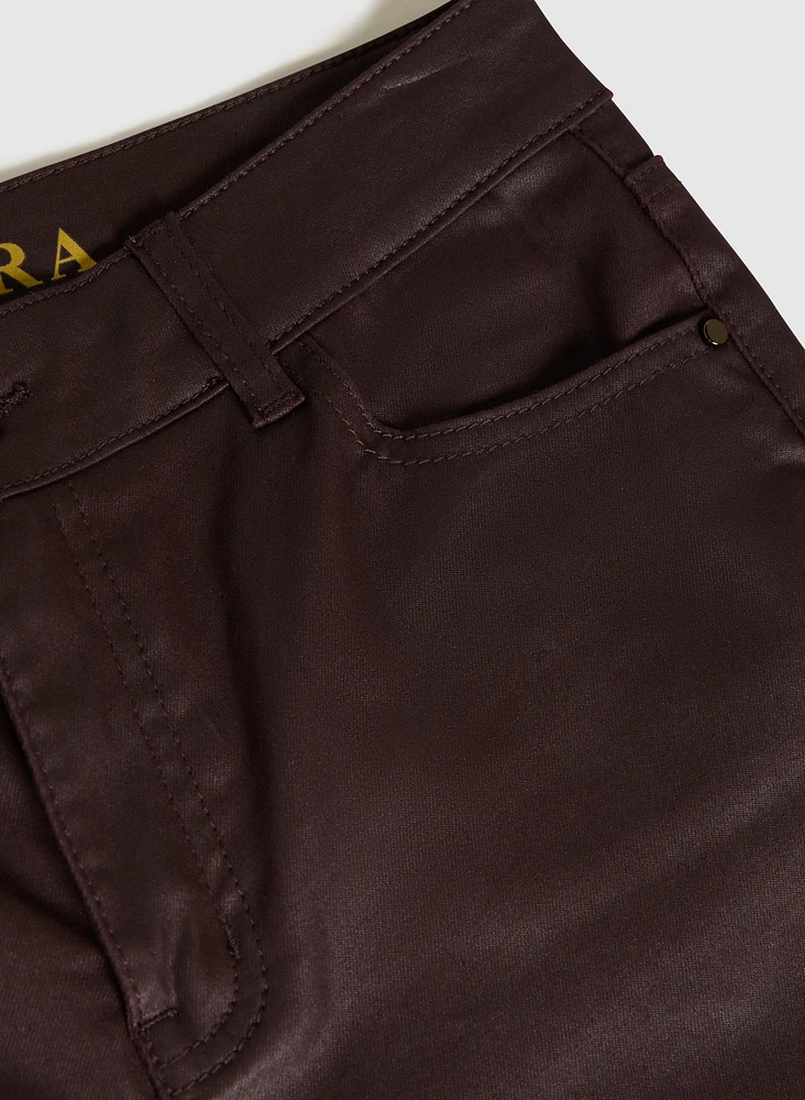 Coated Slim Leg Jeans